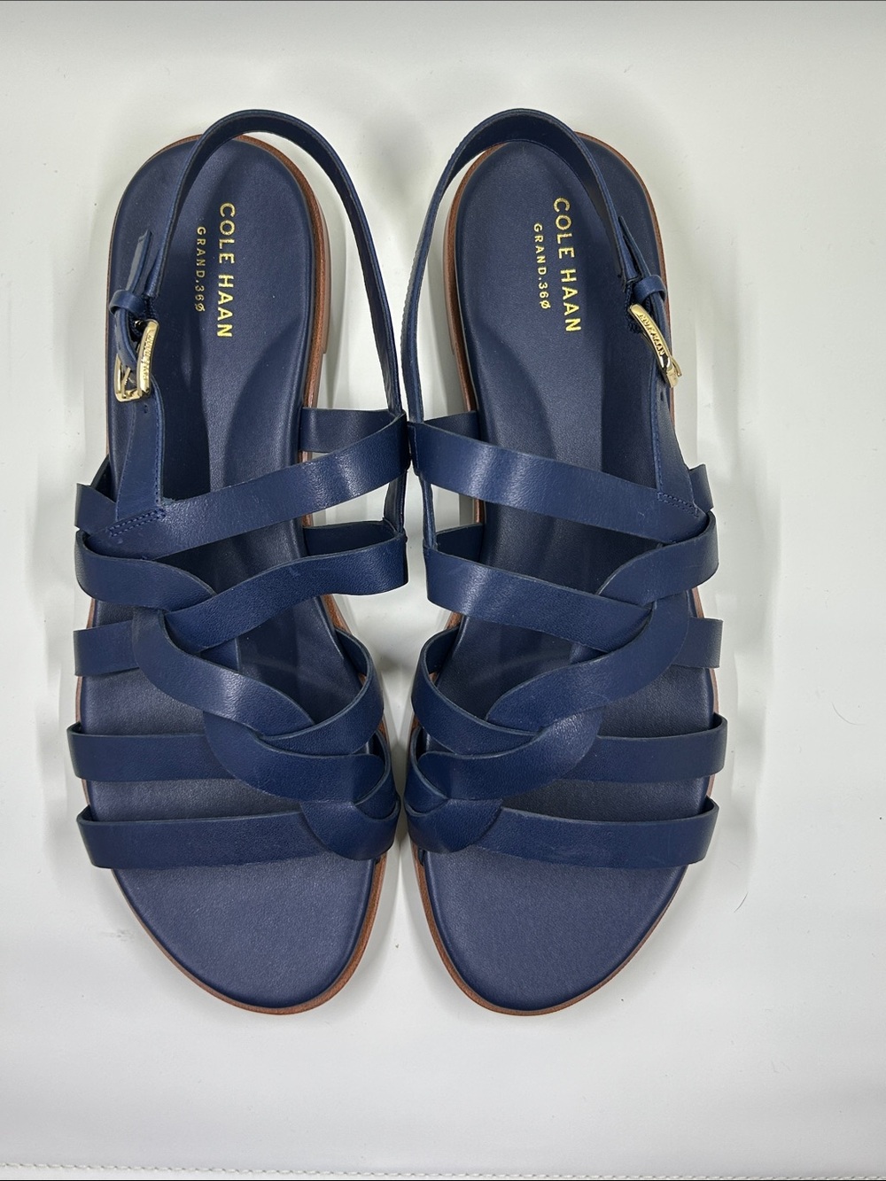 Cole Haan Navy Multi-Strap Slingback Sandals
